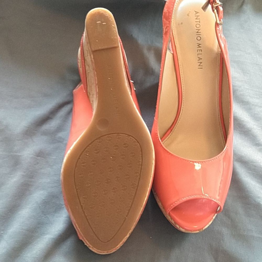 Antonio Melani coral wedges.  Size 8.5 - Picture 7 of 7